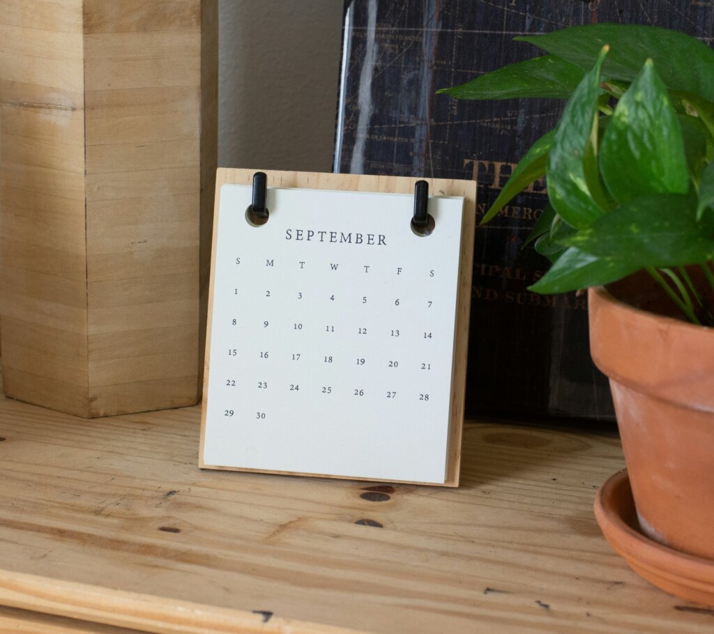 Business owner checking calendar, planning the timeline for selling their company