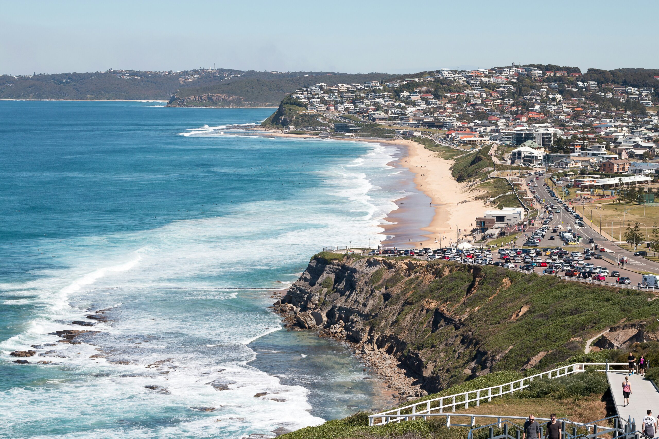 Newcastle NSW coastline and beach near Bar Beach, ideal business hub.